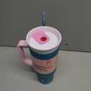 Owala Stainless Steel Triple Layer Insulated Travel Tumbler with Spill Resistant Lid, Straw, and Carry Handle, BPA Free, 40 oz, Dusty Pink