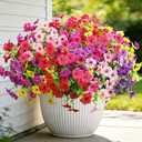 Arlinya Artificial Flowers for Outdoors, Fake Faux Plants Outside Realistic Spring Summer Decor, UV Resistant Silk Flowers for Home Porch Garden (12, Mix 6color)