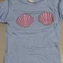 Mermaid Sea Shell Top Halloween Party Costume T-Shirt Size Small, Blue 
