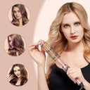 Heated Round Brush Curling Brush,Volumizing Thermal Brush 1 Inch Ceramic Tourmaline Heated Hot Ionic Iron, Curling Wand Hair Styler Tool (Pink, 1 inch)
