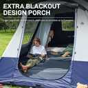 EVER ADVANCED 8 Person Blackout Design Cabin Tent, Camping Family Tent with Multi Room & Extra Porch and Rainfly, 2 Rooms Huge Portable with Carry Bag, Blue, 8 Person Size