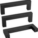 Goldenwarm 10Pack Black Square Bar Cabinet Pull Drawer Handle Stainless Steel Modern Hardware for Kitchen and Bathroom Cabinets Cupboard,Center to Center 3-1/2in (90mm) Square Bar Cabinet Pull