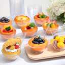 Newtay 200 Pcs 3 oz Mini Dessert Bowls and Spoons Small Clear Plastic Bowl Hard Serving Cups for Appetizers Mousse Puddings Condiments Snacks Party
