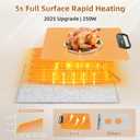 Food Warming Mat  Fast Heating Electric Warming Tray with 7 Temp Settings, 11-Hour Timer & Auto Shut-Off, Foldable Silicone Mat with Child Lock, Portable Warming Pad for Buffets, Holidays  Brown