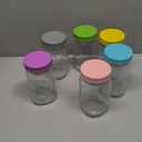 KTKUDY 6 Pack 32 oz Glass Salad Jars with Dressing Cups (Pod) - Meal Prep Salad Container for Lunch - Leakproof Mason Jars with Lids