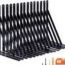16-Pack 10" x 14" Heavy Duty Shelf Brackets, Large Wall Bracket for Garage Kitchen Floating Shelves, Black Powder-Coated Steel