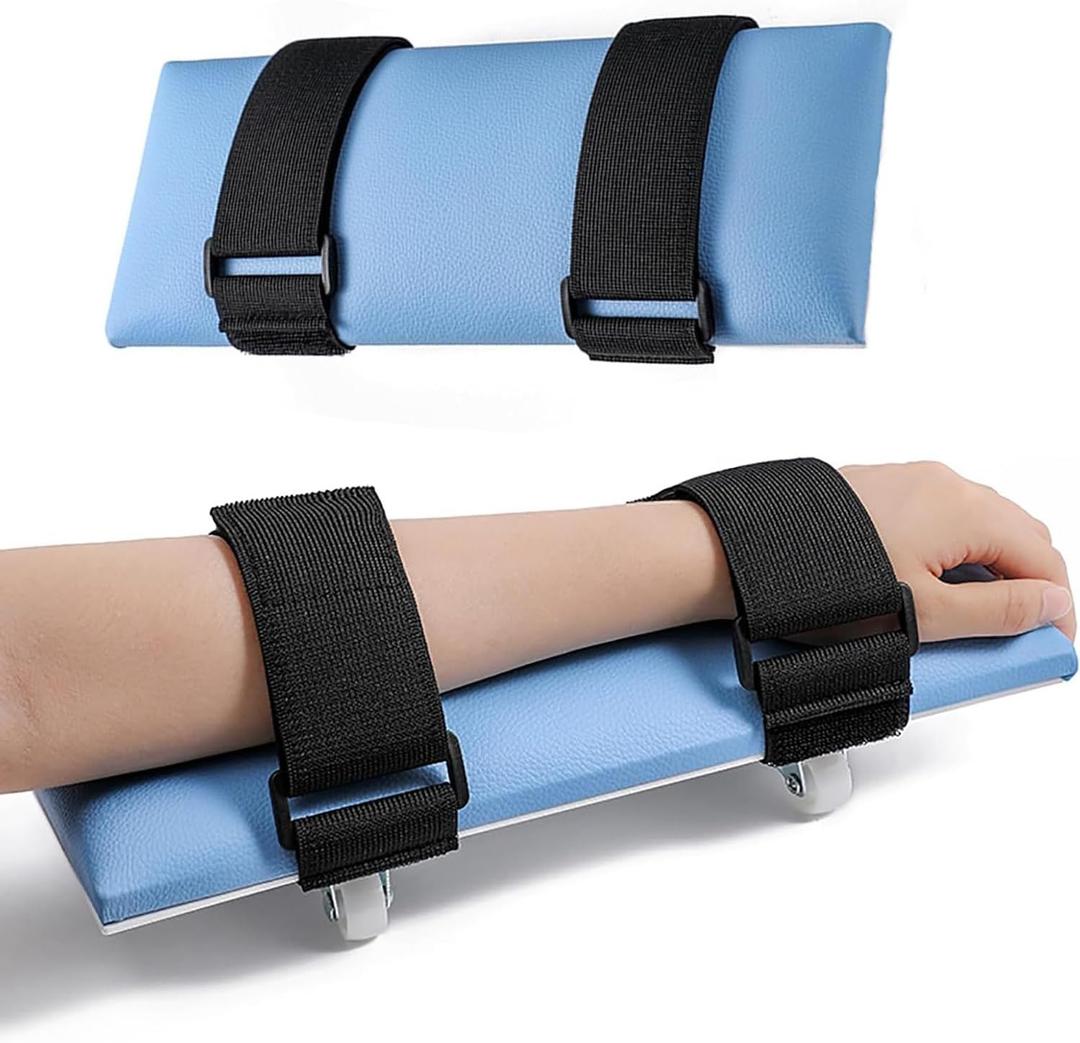 Desktop Rehab Skateboard, Arm Rehabilitation Exercise Assisting Equipment 360 Roating Wheels Rehabilitation Trainer for Stroke Hemiplegia Nerve Injury (Blue)