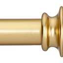 SIMEWIN Heavy Duty Curtain Rods for Windows 48 to 84 Inches, 1 Inch Gold Curtain Rod for Bedroom, Living Room, Patio, Kitchen, Adjustable Curtains Rods with Classic Finials, Gold Finishing