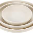 PATIKIL Plant Saucer Tray, 3 Pack 7/9/12 Inch Plastic Round Plant Saucer Flower Planter Drip Tray for Indoors Outdoors Patio Balcony, Beige