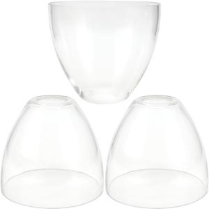 Bell Shade Lighting Fixture Glass Shade Replacement, 5.9"W x 5"H, 1-5/8 Inch Fitter, 3 Pack Clear Glass Shade Globe Cover for Chandelier Pendant Light Wall Sconce