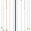 iDavosic.ly Rotating Necklace Holder Organizer with 24 Hooks, Adjustable Metal Bracelet Display Stand Rack, Extra Tall Keychain Spinning Tree Tower for Women, Black (Black - 1 Tier)