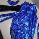 RocailleCos Mortal MK Kitana Cosplay Costume Female Sexy Blue Jumpsuit Kombat Suit with Mask Ninja Fighter Outfit, Medium