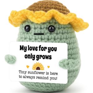 2 x Agantree art Valentines Day Decor Gifts for Lovers Boyfriend, Girlfriend, Men's Valentines Gifts Women Men for Couples, Wife, Husband, Handmade Crochet Sunflower Potato