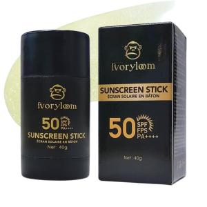 Ivoryloom Sunscreen Stick SPF 50 | Broad Spectrum UVA/UVB Protection | Zinc Oxide | Camellia, Wormwood, Beeswax, Vitamins A, C & E | Perfect For DRY SKIN | Organic | Water Resistant |1.41 OZ