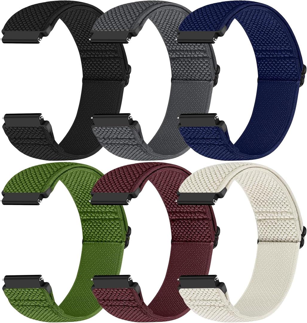 19mm Quick Release Elastic Band Compatible with GRV FC1/FC5/Willful/YAMAY/Letsfit/LETSCOM/TEMINICE/LIFEBEE/Lintelek/ ID205 ID205L ID205G ID205S ID205U/Blackview/UMIDIGI Nylon Strap Women Men