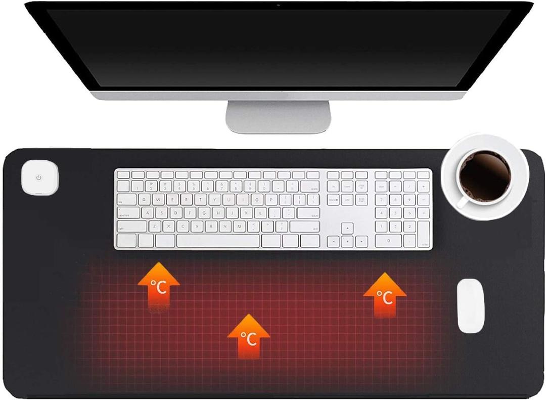 Heated Desk Pad Mouse Pad - Warm Desk Pad,Electric Heating Pad with 3 Heating Levels & 4 Hours Auto Shut-Off, 31.5 x 13 inch Extended Edition Gaming Mou