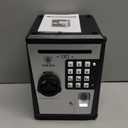 Lyght Mini ATM Savings Bank for Real Money, Electronic Voice Piggy Banks, Fingerprint Password, Kids Safe Box, Cool Stuff Gift for Boys and Girls Silver/Black