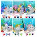 AUEKIV 30Sets Valentines Day Cards with Ocean Animal Suncatcher Kit Sea Animals Suncatchers DIY Window Art Paint Craft Kits Under The Sea Sun Catchers for Valentine's Day Party Gift Exchange