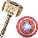 Fidget Chain Hammer Spinners Metal Cool Finger Hand Spinner Fidget Cube Block Anxiety Toy Focus Copper Fidget Toys Fingertip Gyro Stress Relief for Kids Adults(Bronze)