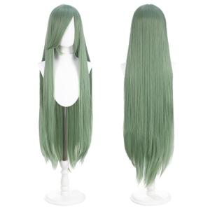 100cm / 40inch Universal Anime Costume Wig with 2 Hair Caps for Cosplay, Halloween & Themed Parties (Pale Green)