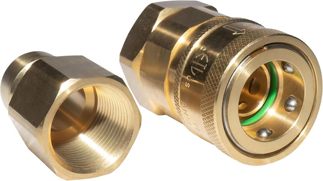 Quick Disconnect Fitting and Quick Connect Hose Fittings for 3/4" Gas Hose, 3/4" Double-Ended Female NPT for Gas Hose Connection, Intended for Kitchen Equipment & Indoor