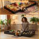 Guinea Pig Cages DIY Small Animal Playpen with Waterproof Liner, Expandable Cage for Guinea Pigs, Metal Wire Yard Fence Rabbit Cage