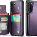 Vinich for Samsung Galaxy S23 Plus Wallet Case with Card Holder, RFID Blocking Credit Slots Kickstand Shockproof Phone Cover Fit for Galaxy S23 Plus 6.6" Purple