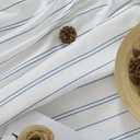jinchan White Curtains Blue Striped Curtains 96 Inch Length for Living Room Bedroom Window Treatment Modern Linen Look Ticking Stripe Pinstripe Privacy Light Filtering Back Tab Rod Pocket 2 Panels