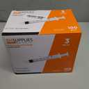 BH Supplies 3ml Luer Lock Tip Syringes (No Needle) - Sterile, Individually Wrapped - 100 Syringes