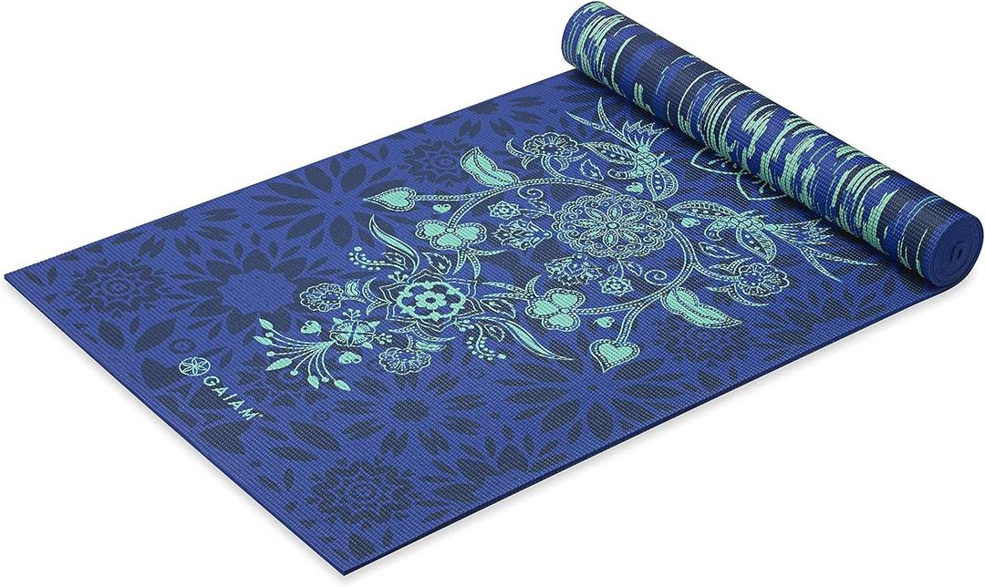 Gaiam Yoga Mat - Premium 6mm Print Reversible Extra Thick Non Slip Exercise & Fitness Mat for All Types of Yoga, Pilates & Floor Workouts (68" x 24" x 6mm Thick) (Divine Impressionist)