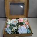 Artificial Flowers Combo Box Set Baby Blue Pink Silk Roses Dahlia Peonies Greenery with Stems DIY Pastel Rainbow Bridal Shower Wedding Bouquets Floral Arrangements Table Centerpieces Party Decor