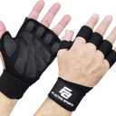 Fit Active Sports New Ventilated Weight Lifting Workout Gloves with Built-in Wrist Wraps for Men and Women - Great for Gym Fitness, Cross Training, Hand Support & Weightlifting, Medium