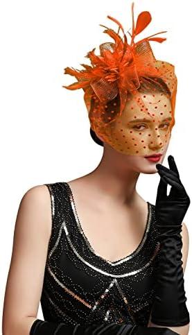 Comott Fascinators Hat Feather Headband Women's Fascinators Tea Party Headwear with Clip Derby Hat for Girls and Women