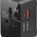 Universal Travel Adapter with 3.0A PD USB-C & QC USB-A Ports, Fast Charging International Plug Adapter, Worldwide Wall Charger AC Power Plug Converter Adaptor for US to EU UK AUS Asia