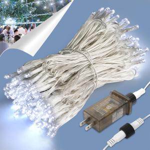 Cool White Christmas Lights, 71Ft 200 LED White Christmas Lights, UL Certified Plug in Twinkle Lights Outdoor, Indoor Fairy String Lights 8 Modes & Timer for Tree, Bedroom, Party Wedding