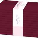 PurpleEssences Set of 12 Cloth Dinner Napkins 100% Cotton 18x18 Inch - Soft Durable Washable - Ideal for Farmhouse Party Fall Thanksgiving - Perfect Everyday Use Table Linen - Burgundy
