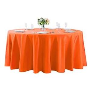 132 inch Round Tablecloth Washable Polyester Table Cloth Decorative Table Cover for Wedding Party Dining Banquet132 inch,Orange