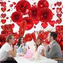 Will You Marry Me Decorations - 539 Pcs Romantic Red Valentine'S Day Heart Foil Balloons Paper Fans Garland Streamer Swirls Rose Petals For Confessions Anniversary Proposal Engagements