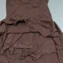 QINSEN Womens Square Neck Tennis Dress Sleeveless Built in Shorts Golf Athletic Dress with Pockets (Medium, Chestnut)