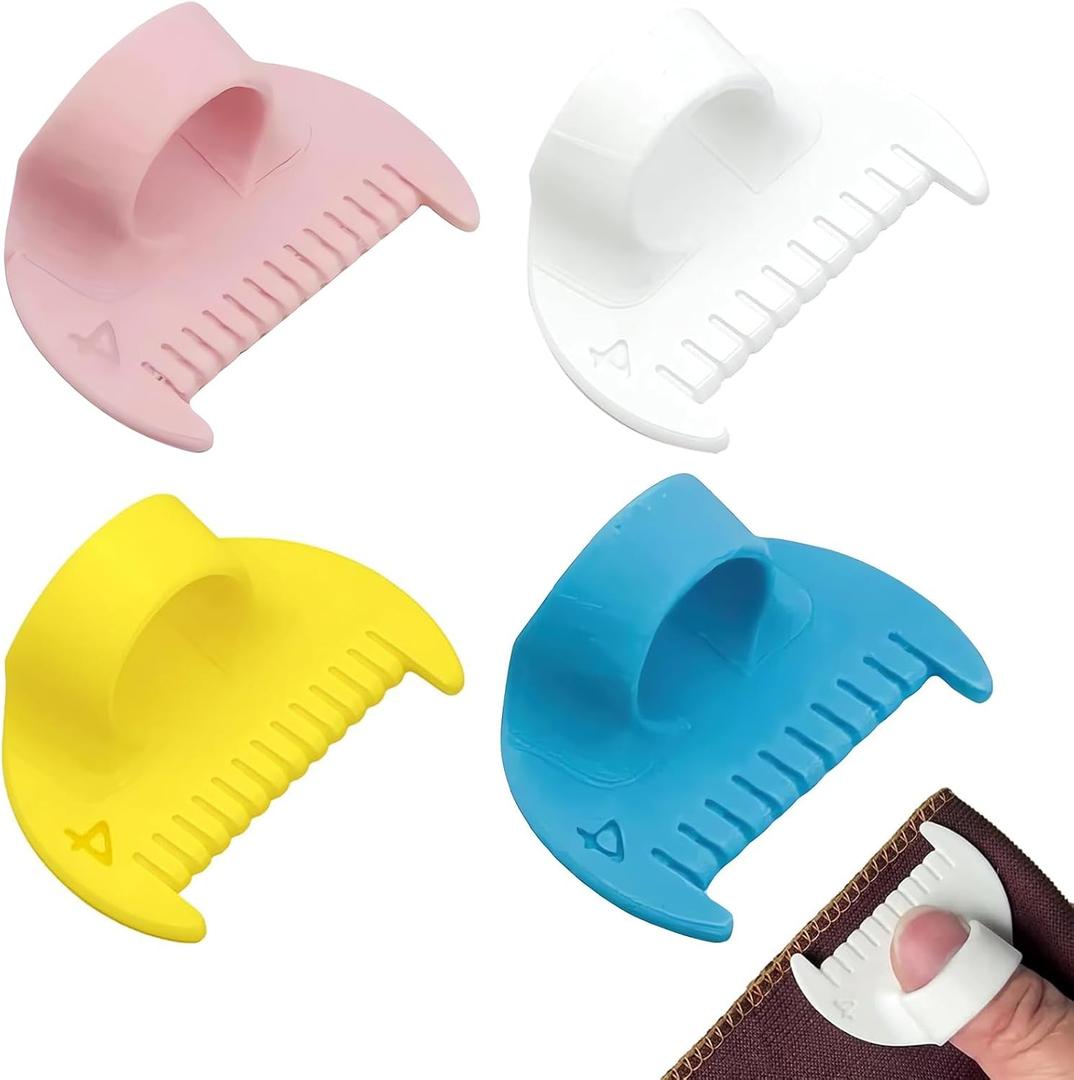 2 x Edge Sewing Lockranding Tool, 4 Pcs 4mm Sewing Gauge Ruler Set, Sewing Templates Rulers Needle Gauge Quilting Ruler Measuring Tool Seam Gauge for Sewing Straight (4mm)