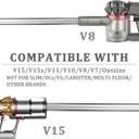 Extension Wand Replacement for Dyson V15 V15s V11 V15 V10 V8 V7 Detect Absolute Cyclone,Quick Release Rigid Stick Tube Rod 28.5 Inch(Not for Slim) (Silver)
