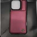 Vinich for iPhone 15 Pro Wallet Case with Card Holder, RFID Blocking Credit Slots Kickstand Shockproof Phone Cover Fit for iPhone 15 Pro 6.1" Wine Red