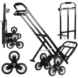 Mecete Hand Truck Dolly  6 Years in Service  Stair Climbing Cart, Stair Climber Cart 460 Lb Capacity All Terrain Stair Dolly Heavy Duty with Telescoping Handle and 6 Wheels (Black) 2 Climbing Ropes - Amazon.com