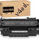 v4ink Compatible 49A 53A Toner Cartridge Replacement for HP Q5949A Q7553A for use with HP 1320 1320n P2015dn P2015 P2015n 3390 3392 1160 P2014 M2727nf MFP Printer (Black,1 Pack)