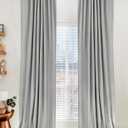 100% Blackout Shield Linen Blackout Curtains for Bedroom 84 Inches Long, Back Tab/Rod Pocket Living Room Drapes, Thermal Insulated Blackout Curtains 2 Panels Set, 50" W x 84" L, Ash Grey