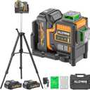 Alloyman Max 20V Laser Level with Tripod, 3x360 Self-Leveling Laser level, 3D Lazer Leveler Tool for Construction, Picture Hanging with Strong Magnetic Bracket & Hard Carry Case (Orange)