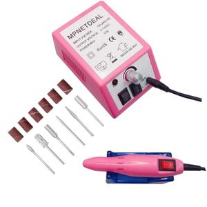 Efile Nail File Machine Electric Nail Drill Set Kit for Acrylic Nails Gel Nail Art Salon Use or Home use(Pink Set)