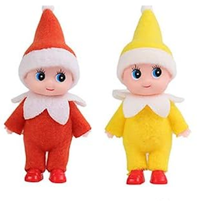 Mini Elf Baby Twins Kindness Elves Set Kid Craft Babies Doll Holiday Decoration Accessories Tiny Gift for Girls Boys Kids Adults (Pack of 4 Pieces)