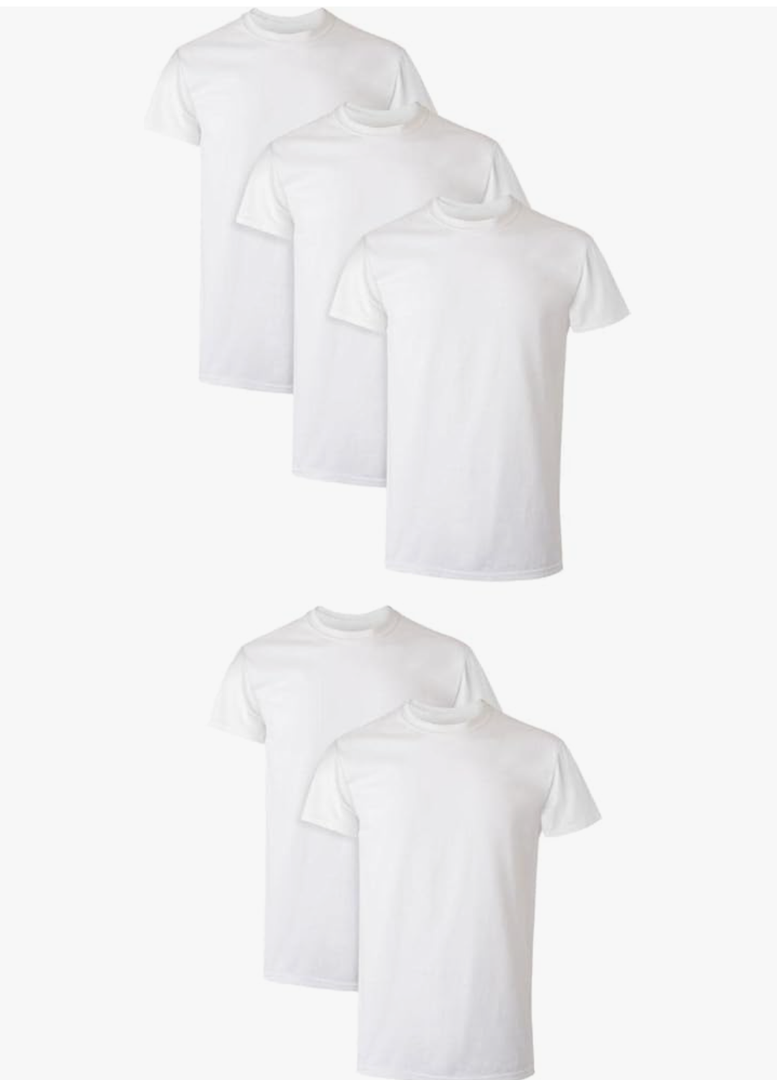 Men's Performance Undershirt, X-Temp Moisture-Wicking Crewneck, White 5-Pack Size Medium, White 