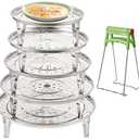 Yesland 5 Sizes 304 Stainless Steel Steamer Rack, Pressure Cooker Canner Rack & Cooling Rack with Detachable Legs, Round Pot Steaming Tray for Baking Cooking Steaming(7'' 7.5'' 8.5'' 9.25'' 10'')